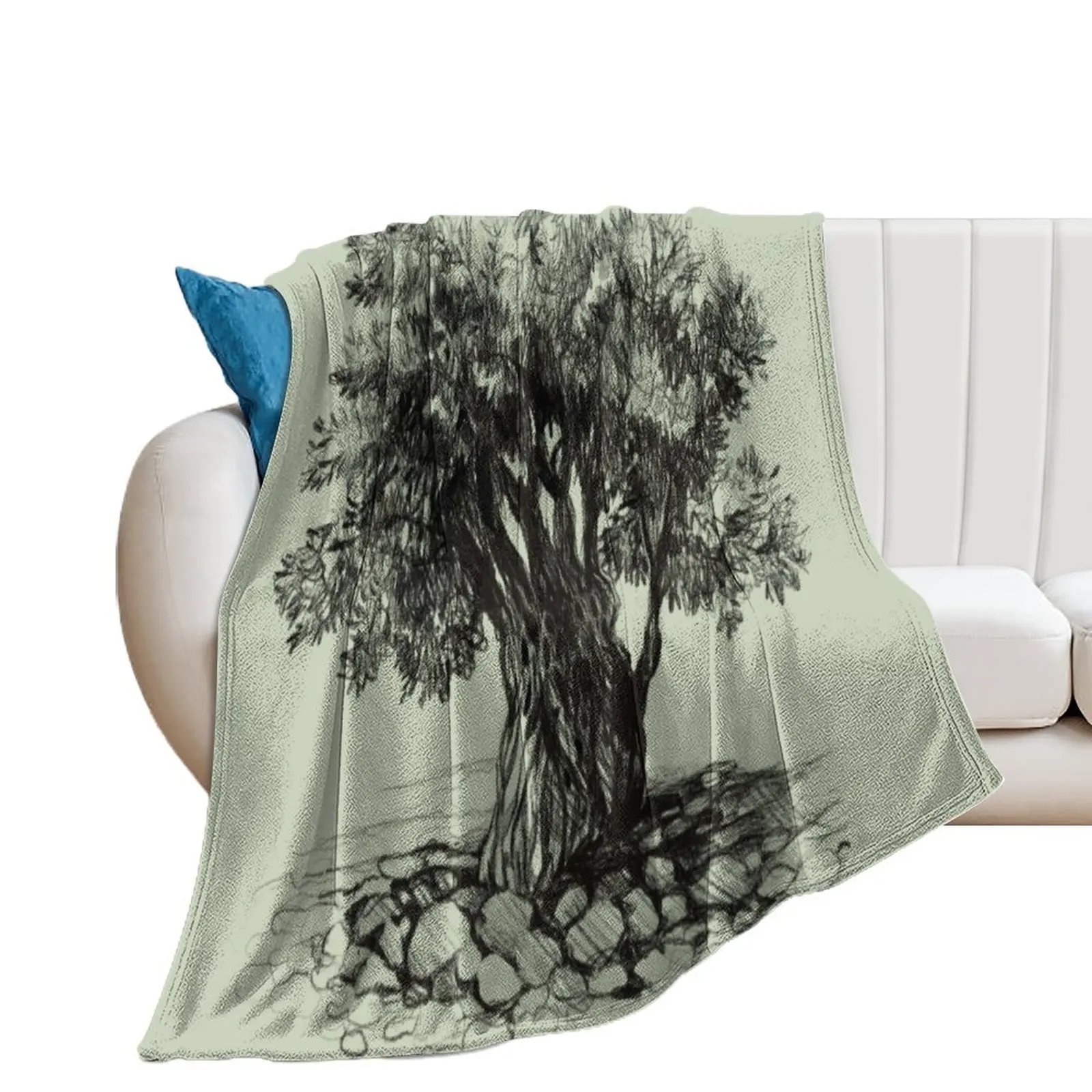 

Old olive tree Throw Blanket Retros Cute Plaid Blankets