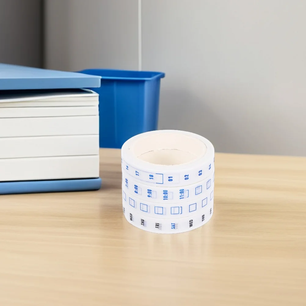 8 Rolls Washi Tape Time Management Paper Sticker Office Planner for Journaling Scrapbooking Weekly Date Decorative Tape