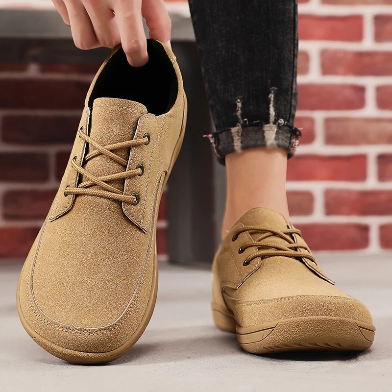 Men Shoes Wide Barefoot Shoes for Men Minimalist Split Artificial Leather Casual Shoes Breathable Black Shoes Walking Sneakers