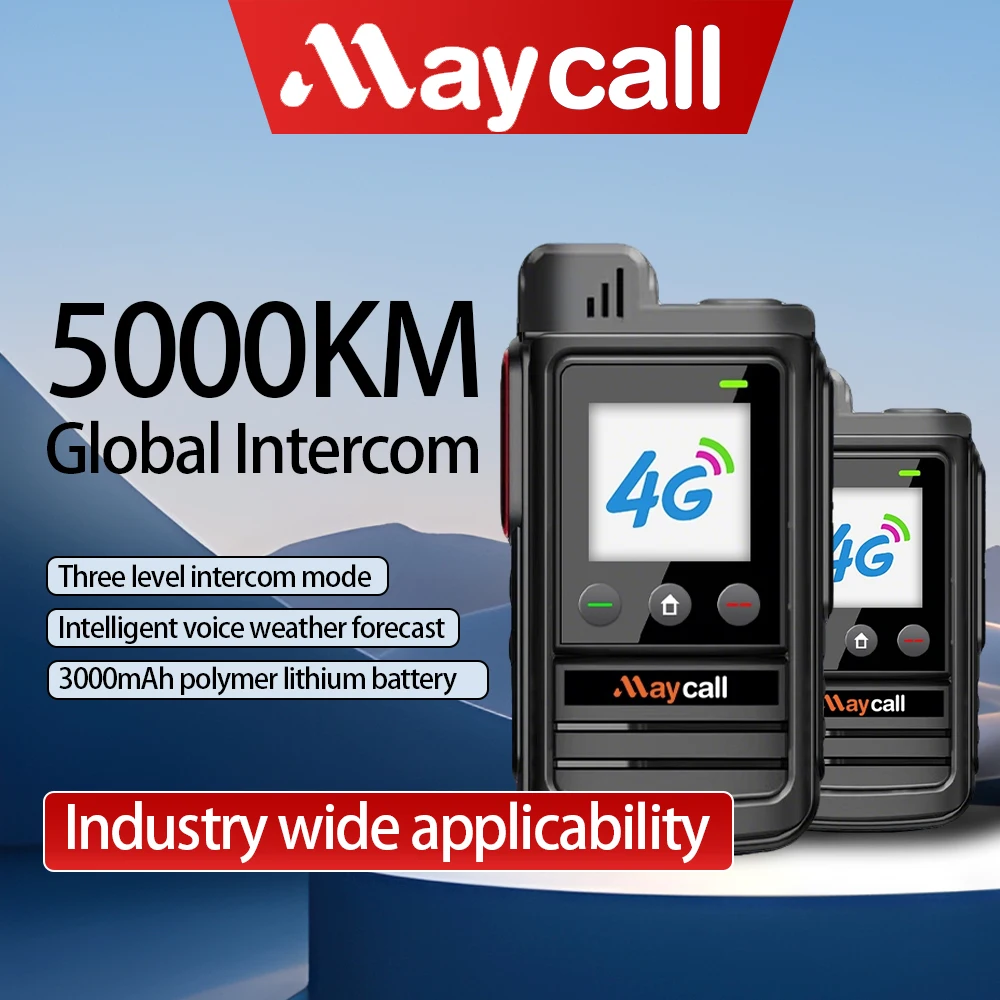 Maycall 4G POC Walkie Talkie Dual Mode DMR & Android TD Smart 5000km Range Pocket Size LTE for Radio