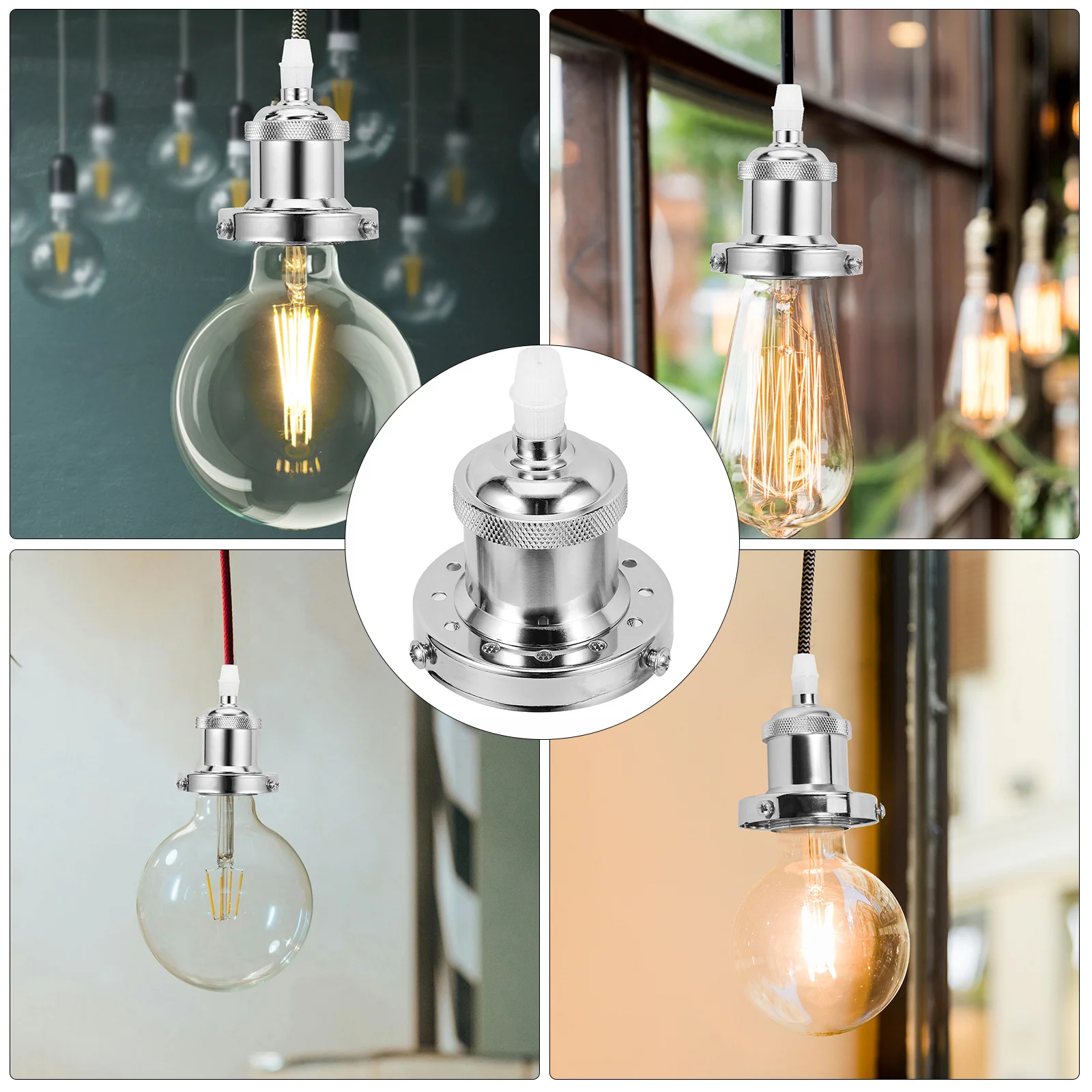 

E27 Retro Hanging Light Socket Aluminum Lamp Holder Vintage Pendant Ceiling Light Base Replacement Outdoor Sockets Waterproof