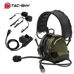 TAC-SKY Tactical Headphone COMTACIII Hearing Protection Noise Cancelling Headphone with U94 PTT and ARCHelmet Mount Adapter