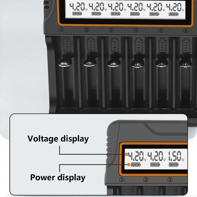 

U55C Efficient 12 Slot Charger Adapter Charging Base for AA 3A 18650 14500 Batteries Feature Flexible Spring Compartments