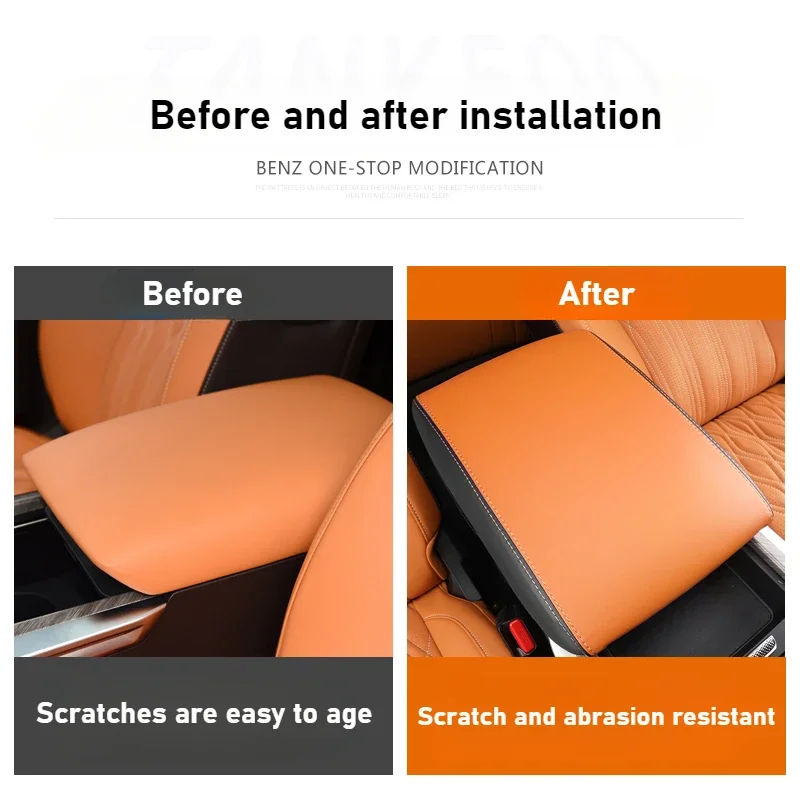 

for GWM WEY Tank 500 Hi4-T/Hi4-Z Car Center Console Armrest Box Protective Cover Leather Pad Armrest Decoration Accessories