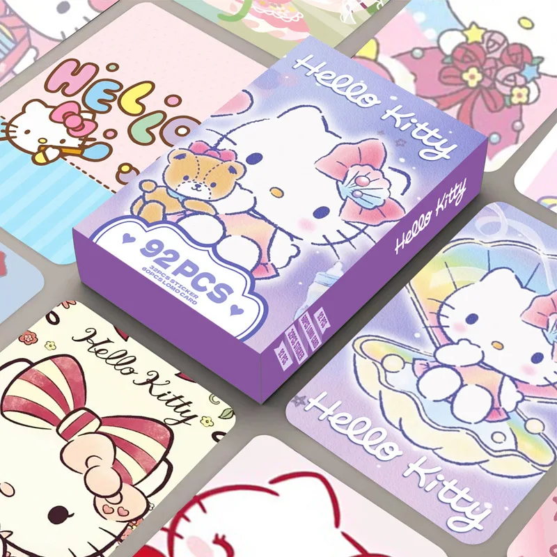

92 шт./компл. Sanrio серии Hello Kitty высокое качество Ломо карты HD Печать фотокарты закладки Kawaii Hello Kitty наклейки подарки