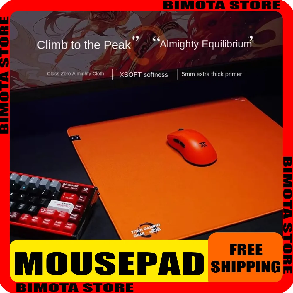 

Коврик для мыши Titan Nation WuJi Xsoft PORON Class 5 мм, толщина, нулевая всемогущая ткань для киберспорта, профессиональный коврик для мыши FPS 49x42x5