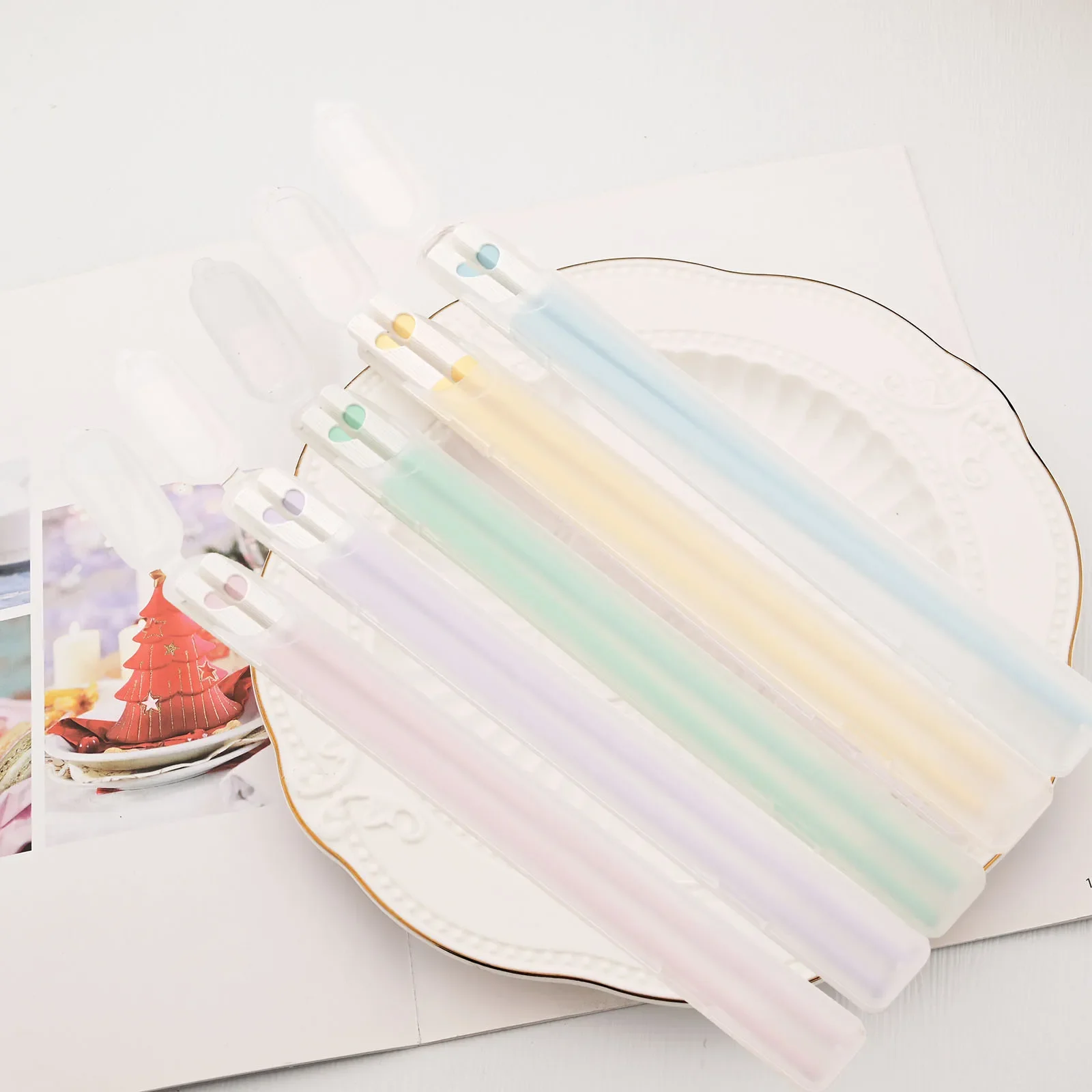 1/5Pairs Portable Chopsticks Set Sushi Sticks Reusable Alloy Korean Japanese Chinese Chopsticks Set Healthy Alloy Tableware Set
