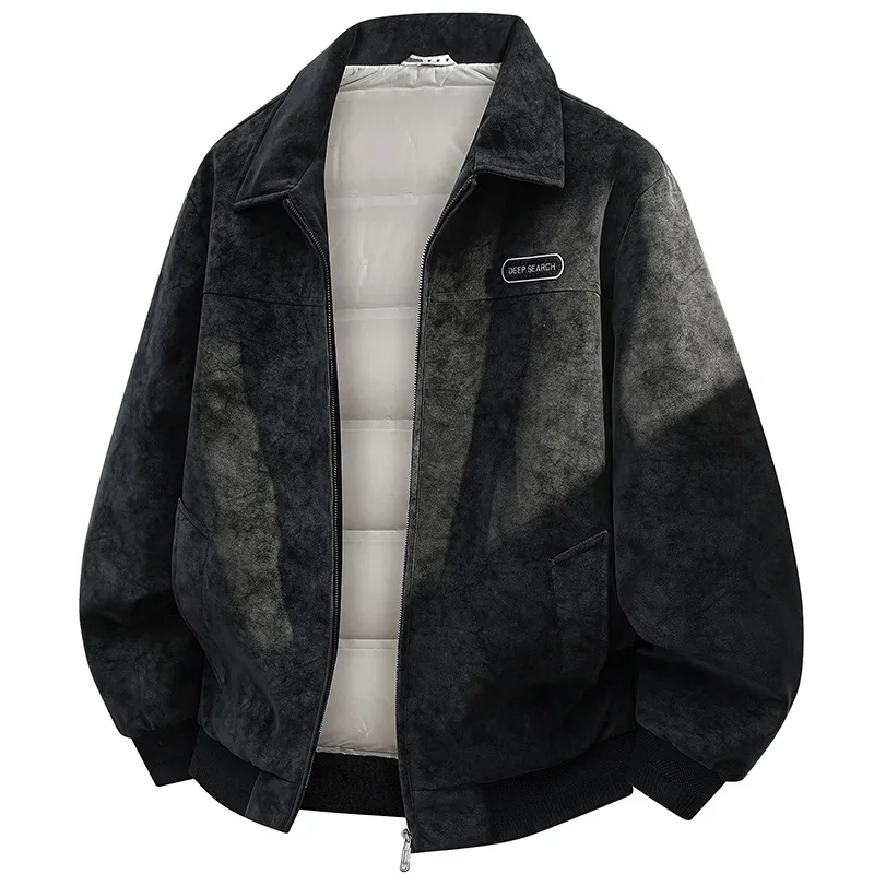 

New National Standard White Duck down Puffer Jacket Men's Casual Collar Winter Warm Anti-Cold Thickened Bamboo Fiber