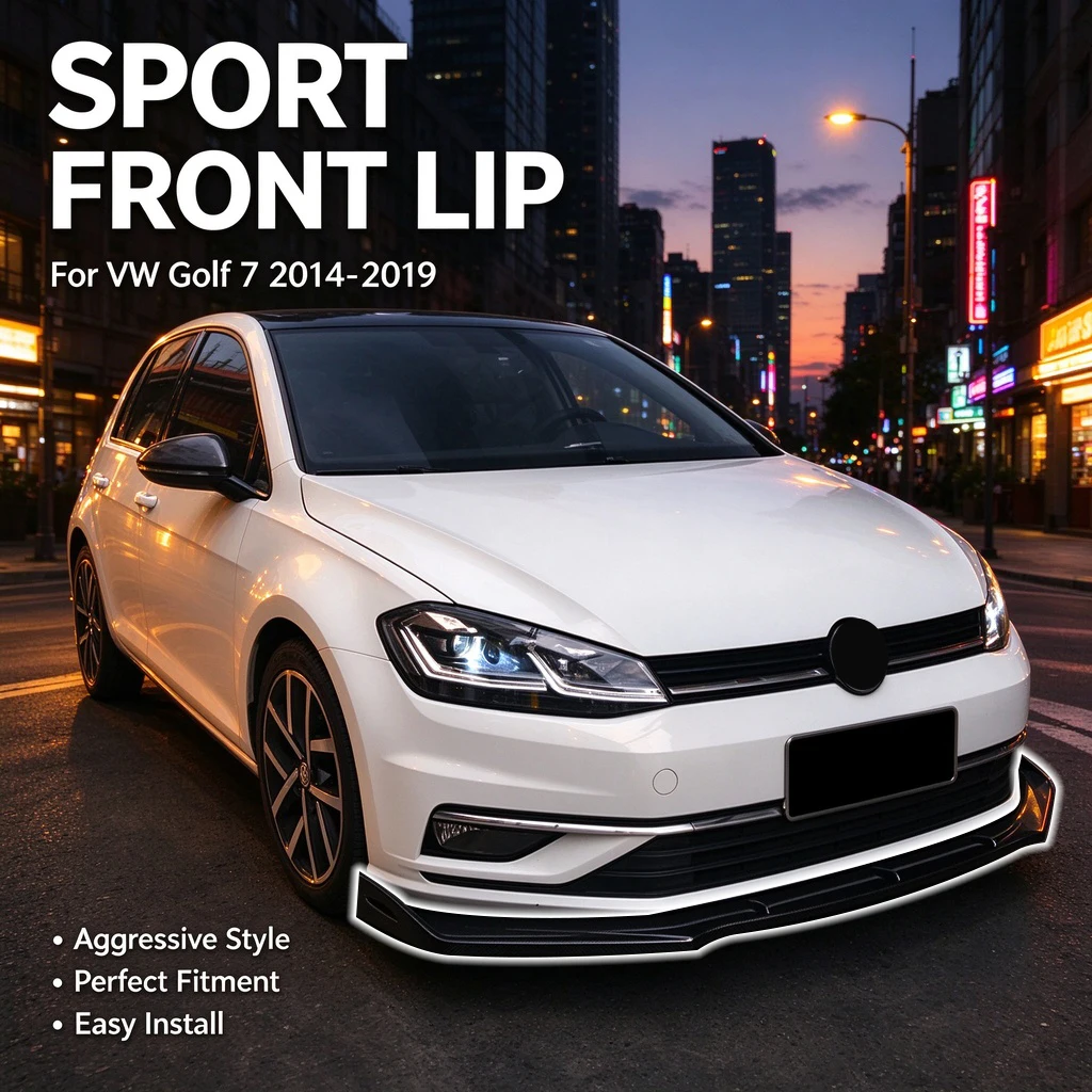 3Pcs Car Body Kit Front Shovel Duck Lip Bumper Chins Diffuser For VW Golf MK7 MK7.5 GTI R GTD 2014-2019 Spoiler Splitter