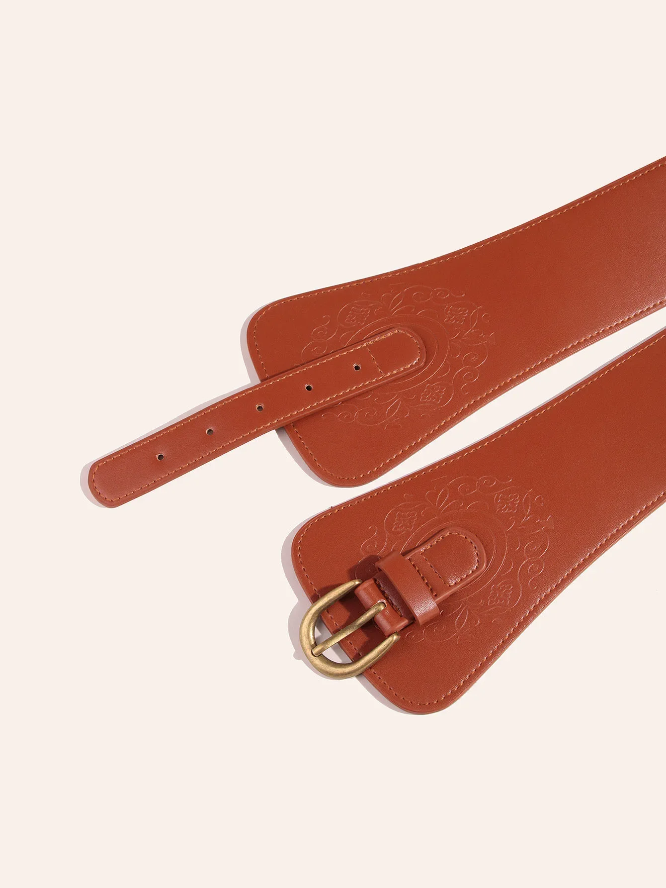 حزام خصر جلدي أنيق للنساء منقوش لعرض الأزياء وحزام سترة