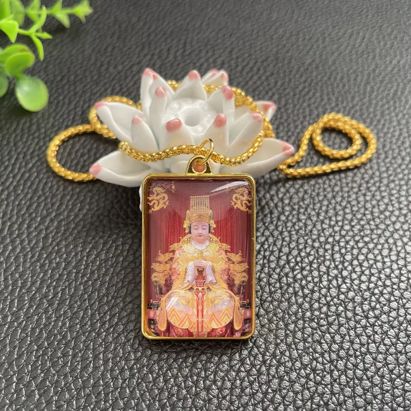 

Goddess Matsu of the Sea Mazu Double-Sided Necklace Gold Pendant Men's and Women's Queen Mother Customized Exquisite All-Match