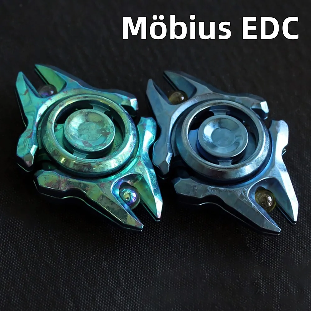 Möbius EDC Arco lungo Cristallo di ghiaccio Titanio Fidget Spinner Fidget Giocattoli per adulti Gadget per alleviare l'ansia Disegni originali