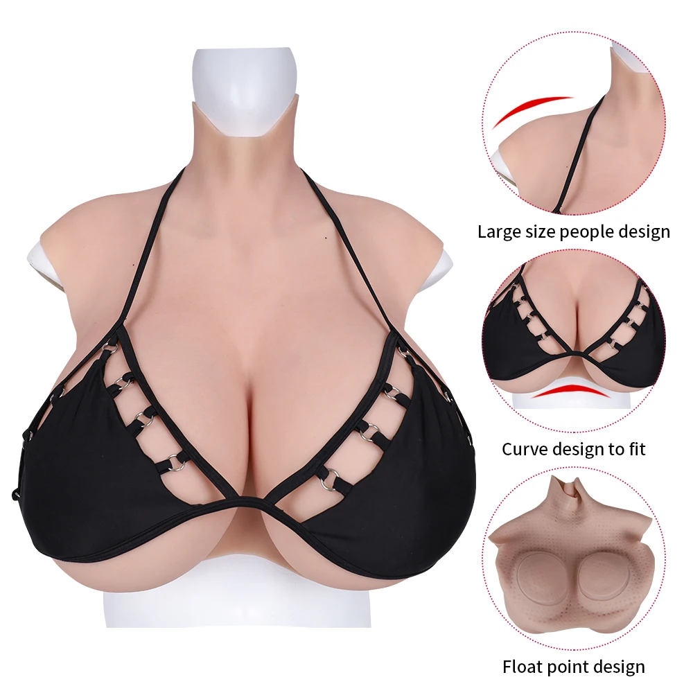 EYUNG 7/9th Boobs Plus Size Breast Cosplay Fake breasts K Cup Crossdressing Silicone Breastplate Fake Meme Crossdresser 50-110kg