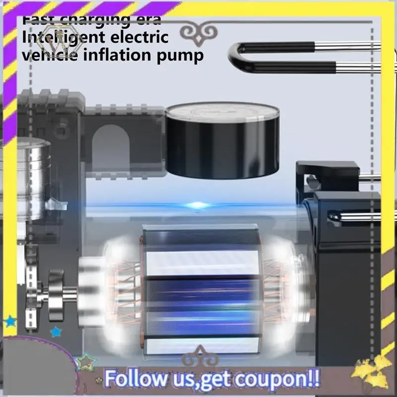 

ABXV-Портативный электрический насос для накачивания шин: Многофункциональный автомобильный воздушный насос с компрессором 12 В для небольших транспортных средств, простой в использовании