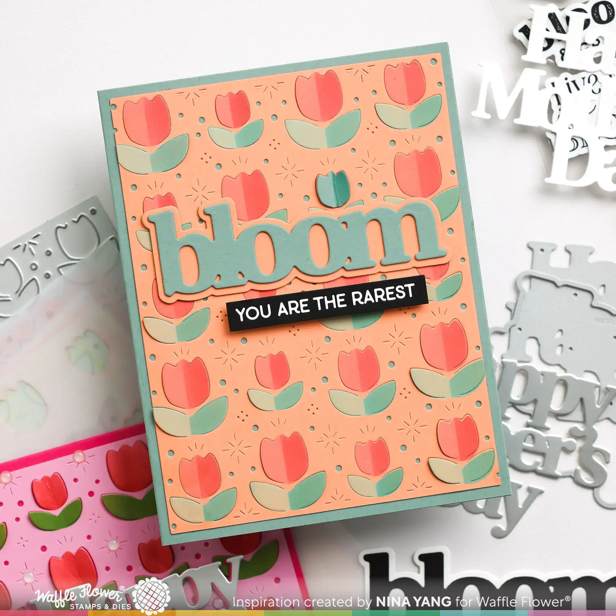 2024 New Lovely Tulips Panel Background Metal Cutting Dies and Stencil Sets Scrapbooking For Craft Greeting Card Making no Stamp