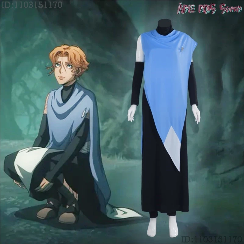 Castlevania Cosplay Sypha Belnades Costume Wig Halloween Christmas Anime Style Party Clothes Adults Uniforms Blue Cloak xxxl