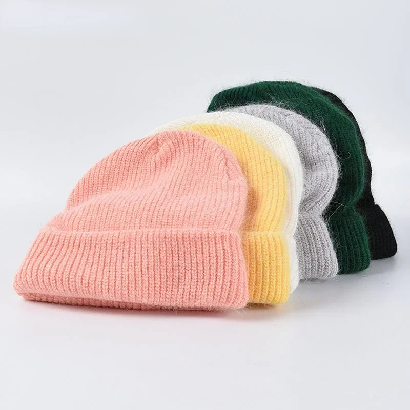 Hot Selling Winter Hat Real Rabbit Fur Winter Hats For Women Fashion Warm Beanie Hats Women Solid Adult Cover Head Cap