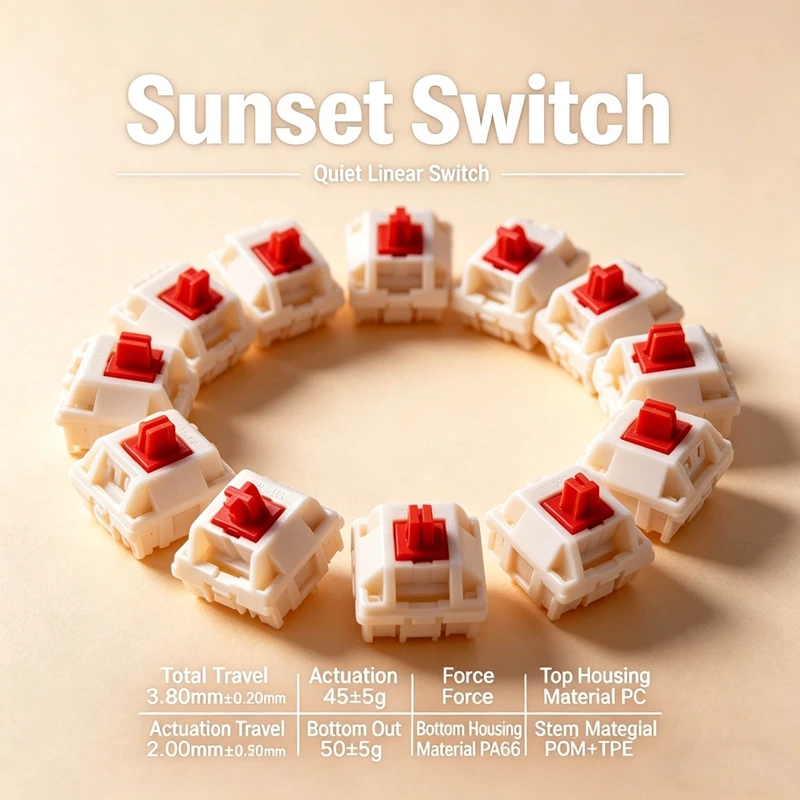 HMX  Sunset Silent Switch Linear Silent Switches 45g 5pins P