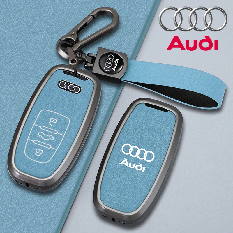 

Leather Car Remote Key Case Cover for Audi A1 A3 A4 A5 A6 A7 A8 Quattro Q3 Q5 Q7 S4 S5 S6 S7 S8 R8 TT Keychain Auto Accessories