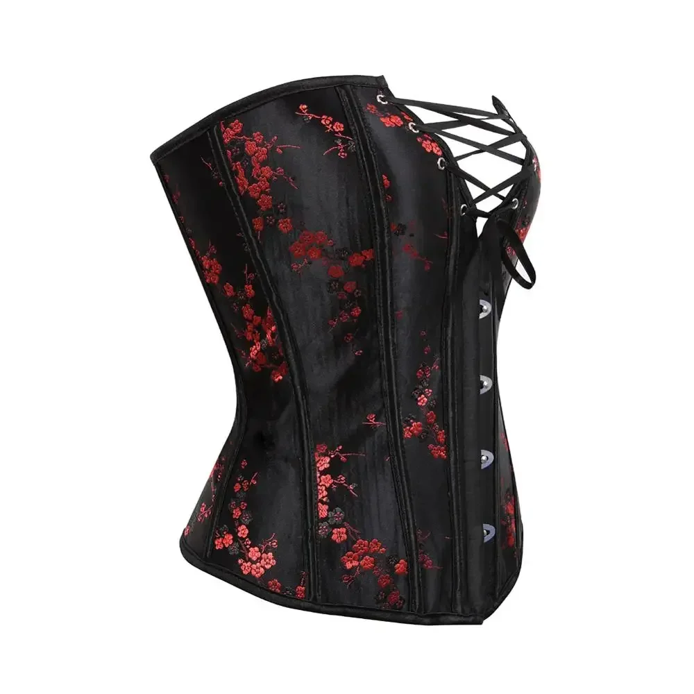 Womens Corset Wedding Bridal Corsets Lace Up Bustier Vintage Korsett Embroider Overbust Burlesque Outfits Valentine Costume