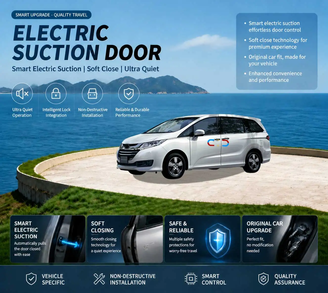 

Car-Specific Auto Soft Close Door & Electric Tailgate Modification Kit for Honda Odyssey 5th Gen RC1 RC2 RC4 2013-present