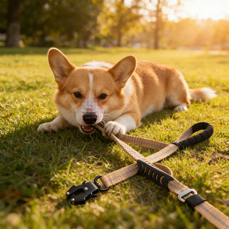 

Multi functional dog leash, reflective explosion-proof punch, large dog pet leash, frog buckle dog leash