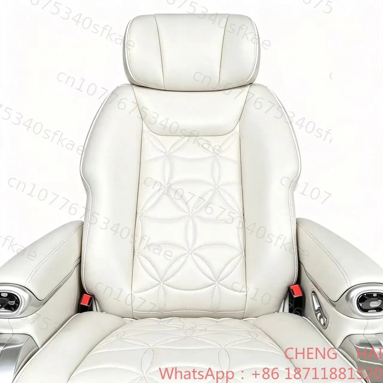 Customized CHENG HAI NappaLeatherMPVAviationCaptainSeatWhiteElectricRecliningLegRestForBusinessVanRefitModification