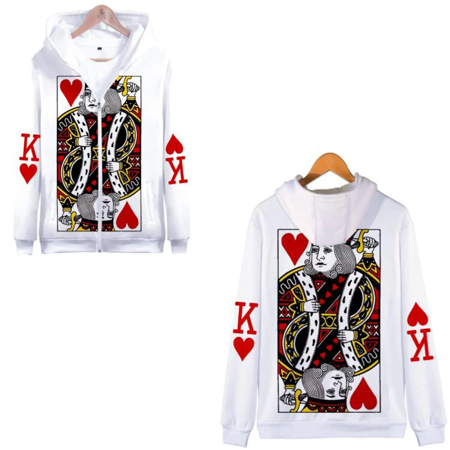 

Poker 3D Print Oversized Zip Up Women/Men Hoodie Sweatshirt Streetwear Hip Hop Zipper Hooded Jacket Outerwear Funny Clothes