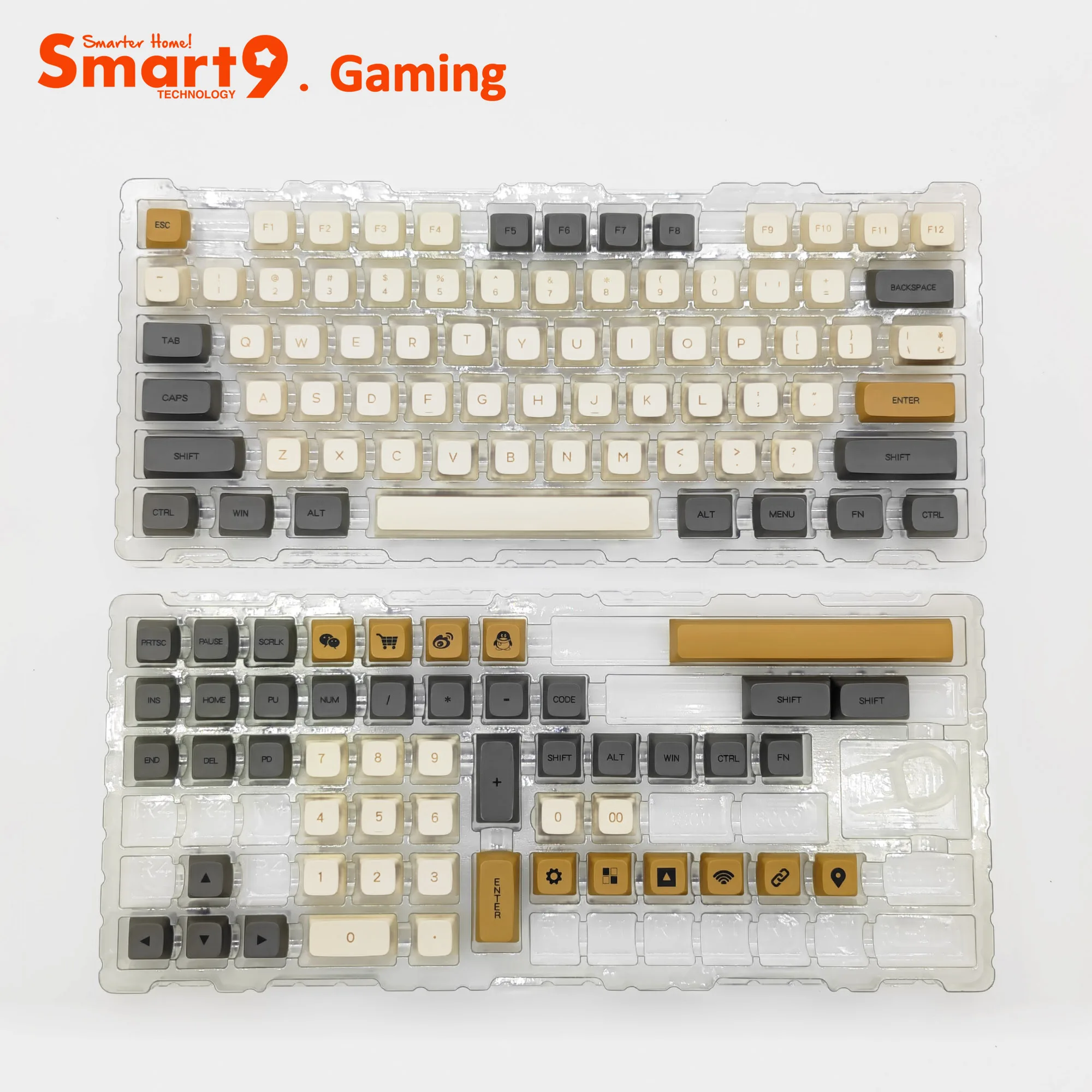 Smart9 PBT Dye Sub Keycaps XDA perfil Bee Milk Micro Light Matcha ColorWay Design Sublimation Print para teclados mecánicos