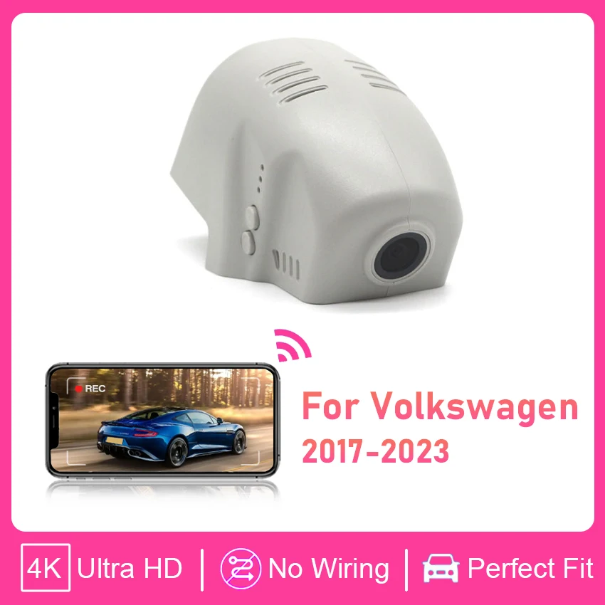 

Видеорегистратор UHD 4K 2160P с Wi-Fi и ночным видением для Volkswagen VW Atlas, Caddy, Passat, Tiguan, Touran, B6, B7, B8, Mk2 2017-2023