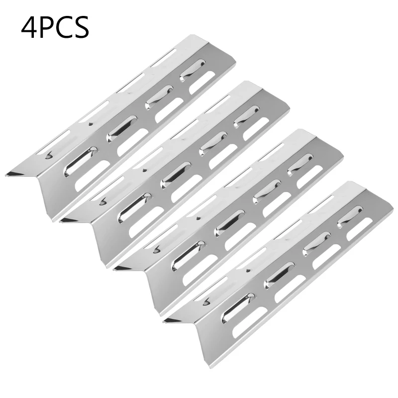 4 Stück Outdoor-Gas grill Wärme zelt Grill Brenner Abdeckung Edelstahl Zelt Schild Platte Deflektor Grill Flamme Tamer – Detail 4