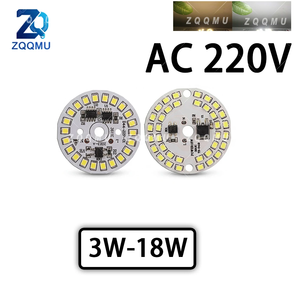 1PCS 3W 5W 7W 9W 12W 15W 18W AC220V Driverless LED Chip Module Round Board Ceiling Light Lamp DIY Home Room Bulb Kit Warm New
