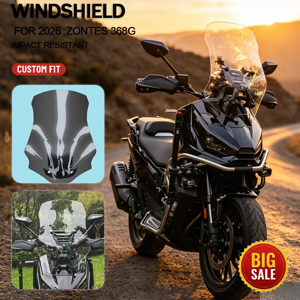 

Motorcycle Windshield FOR Zontes 368G accesorios moto Windscreen Front Wind Deflector Heightened Painted 51-68cm Modified Parts