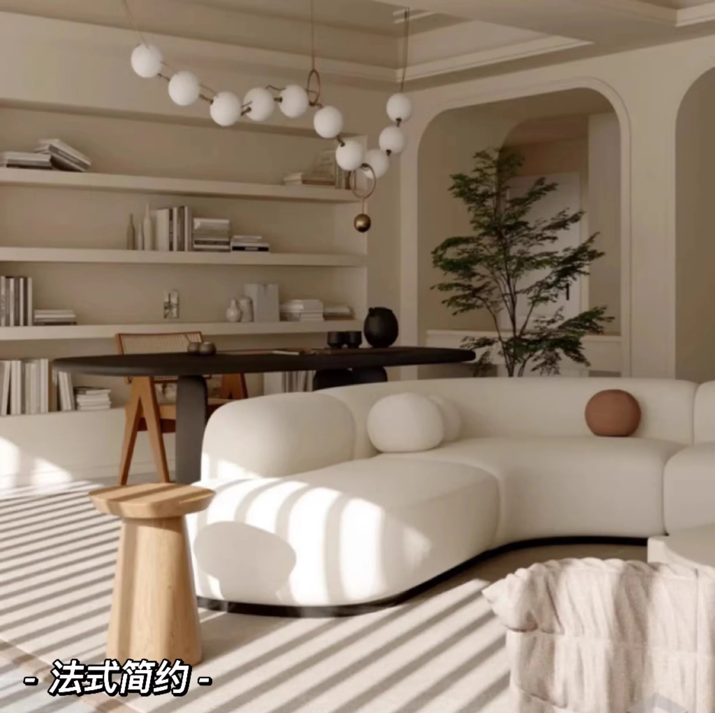 For Italian Minimalist Fabric Sofa Set Wabi-Sabi Inspired Simple Technology Wood and Cloth for Living Room VIP Corner - view 6