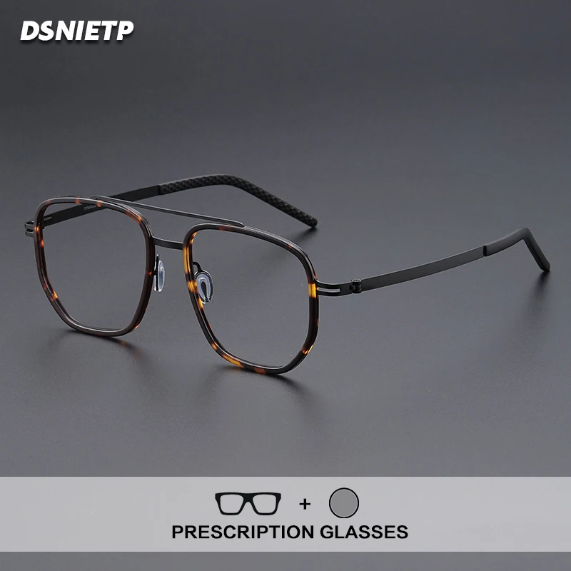 

Dsnietp Pilot Titanium Reading Glasses Men Myopia Anti Blue Light Prescription Glasses Frame Photochromic Progressive Eyewear