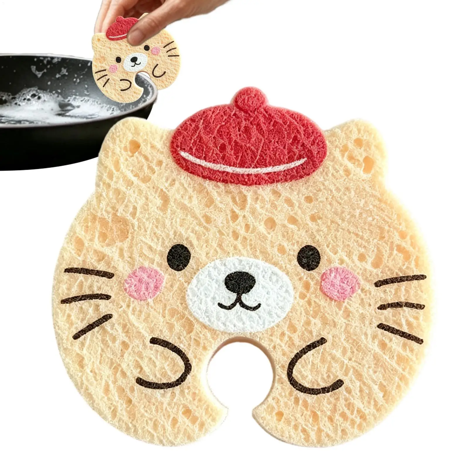 dishwashing sponge Cartoon Animal Shape Non-scratch Cleaning Scrubber kitchen brush for Restaurants Home Household Tableware