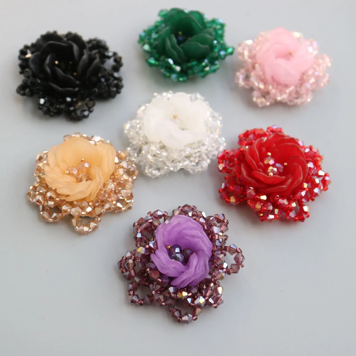 3D Flower beaded patches for clothing Sew on patch appliques decorative parches bordados para ropa Embroidery applique clothing