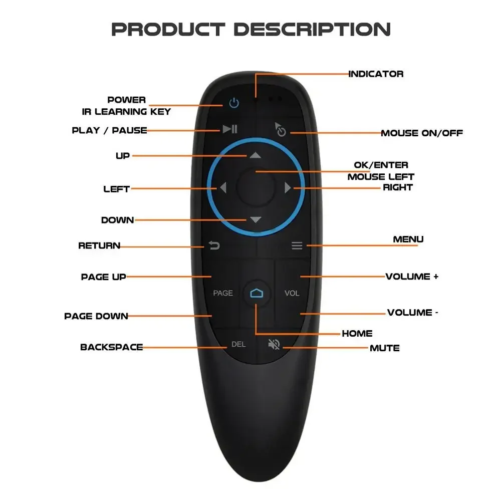 Auto BT5.0 Air Mouse Wireless Gyro G10S BT5.0 Receiver Car Ai BOX  Smart Remote Control For Smart For No-Touch Screen Auto