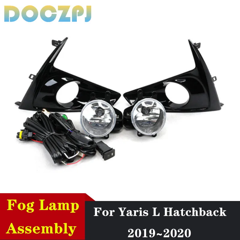 

1Set Car Front Bumper Fog Light Foglight With Switch Bezel Kit For YARIS L HATCHBACK 2019-2020