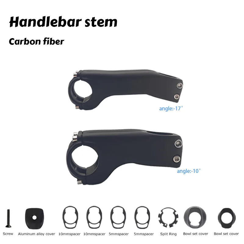 

велосипед Карбоновый вынос -17 ° -10 ° Ступень горного шоссейного велосипеда, полностью карбоновый внутренний вынос, вилка 60 мм-120 мм, 28,6 мм, велосипедный руль 31,8 мм