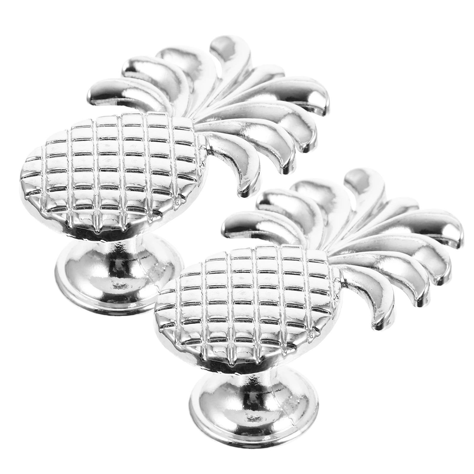 

2Pcs ZincAlloy PineappleShaped DrawerCabinet Knobs SilverHardware for Kitchen Wardrobe Furniture Decor DoorHandles HomeSupply