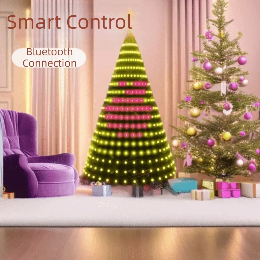 400 LED Smart Christmas Tree Lights Timer Function Music Sync DIY Pattern Lights APP Control Star Topper LED String Lights