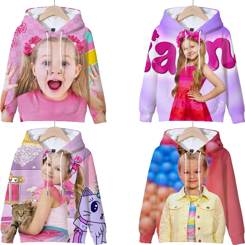 

Kids Diana Show Printed Hoodie Kids Hooded Sweatshirts Kawaii Girls Hoodies Spring Fall Children Clothing Harajuku Pullvers Tops