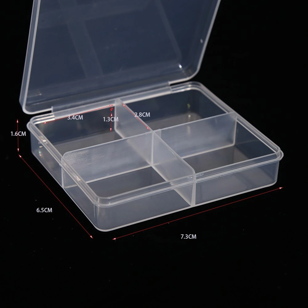 200pcs Mini Plastic Rectangular Box Translucent Packing Box Earrings Storage Case Dustproof Durable Jewelry Storage Case