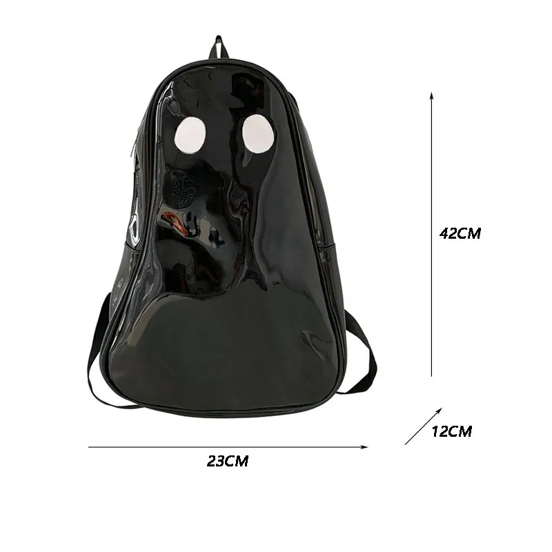 Unisex Backpack Hot Selling Ghost Backpack Young Boys Girls Trend Funny Personality Transparent PVC Book Bag Teen Clear Knapsack