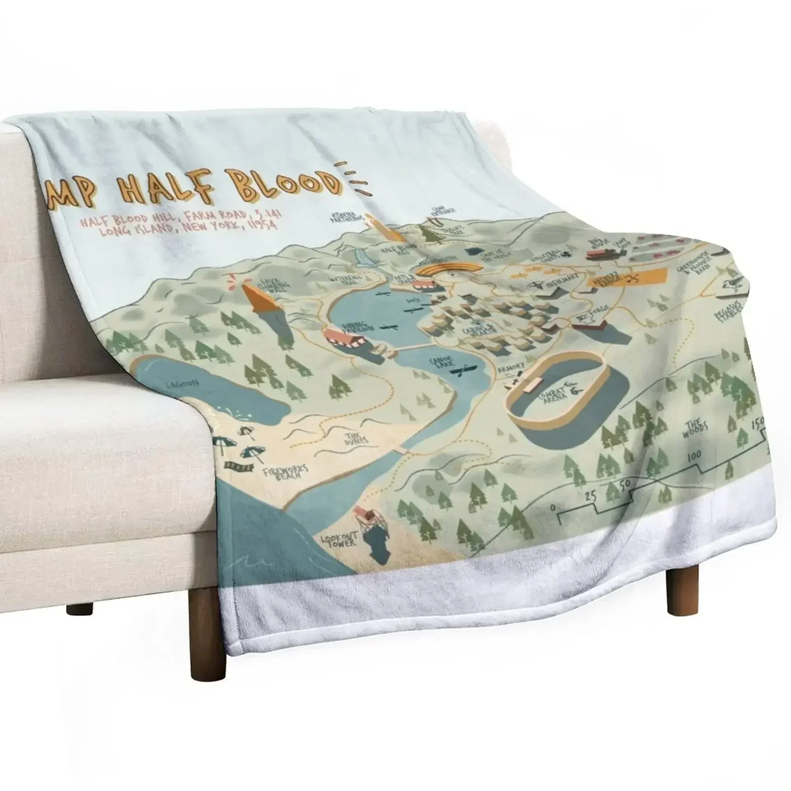 

Map of Camp Half Blood Throw Blanket Decoratives heavy to sleep Blankets