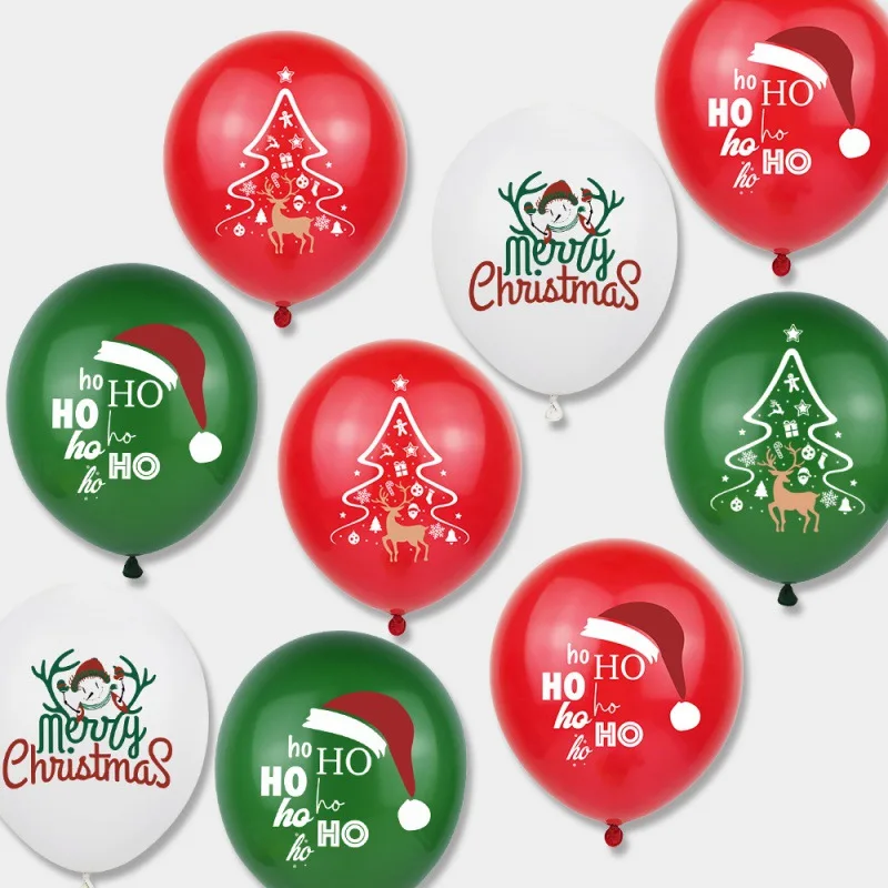 Christmas Balloon 12 inch 2.8g Christmas Printing Latex Balloon Elderly Christmas Tree Decoration Balloon