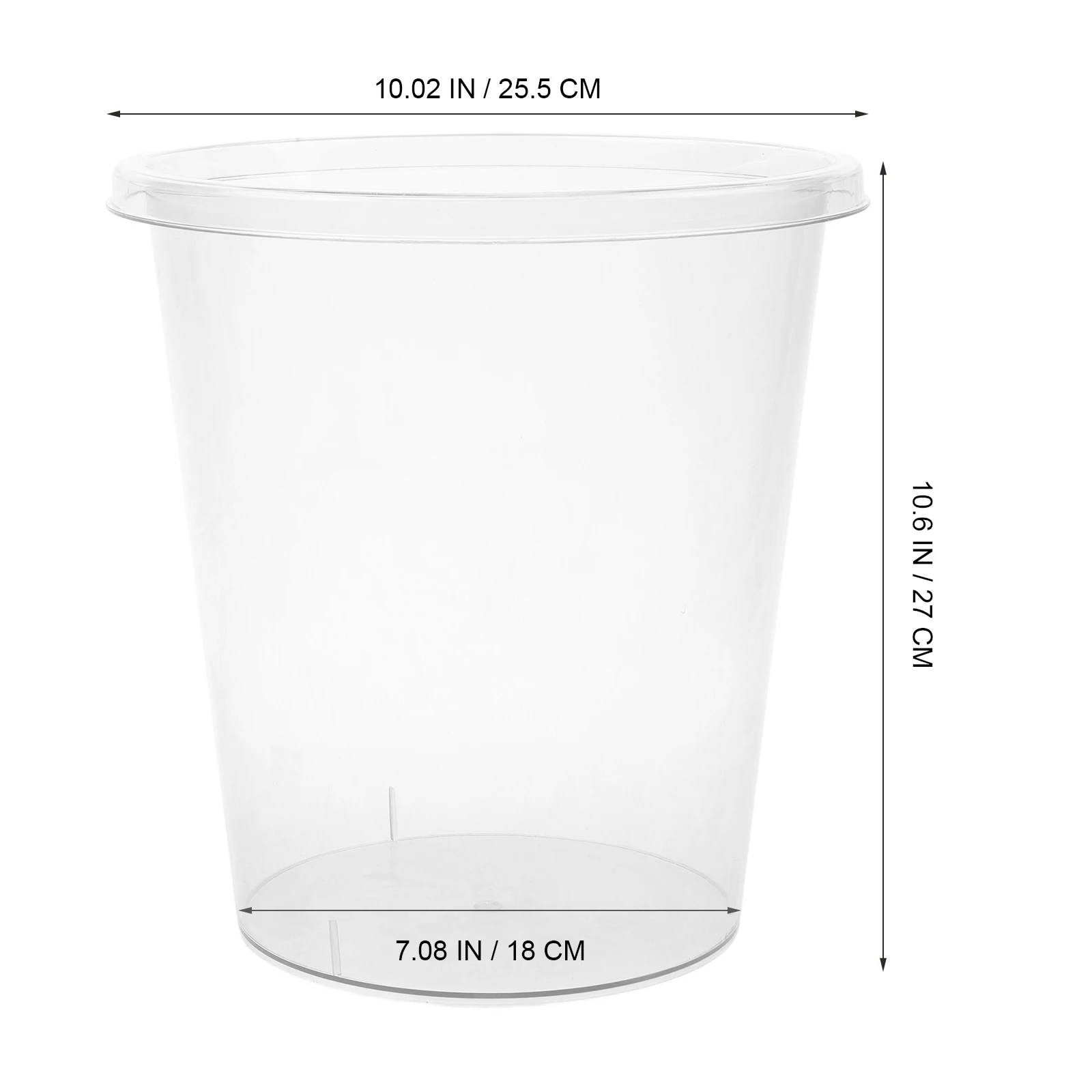 

Large Transparent Trash Can Garbage Bin Plastic Waste Bucket Home Office Bedroom Bathroom Kitchen Round Container Modern Style