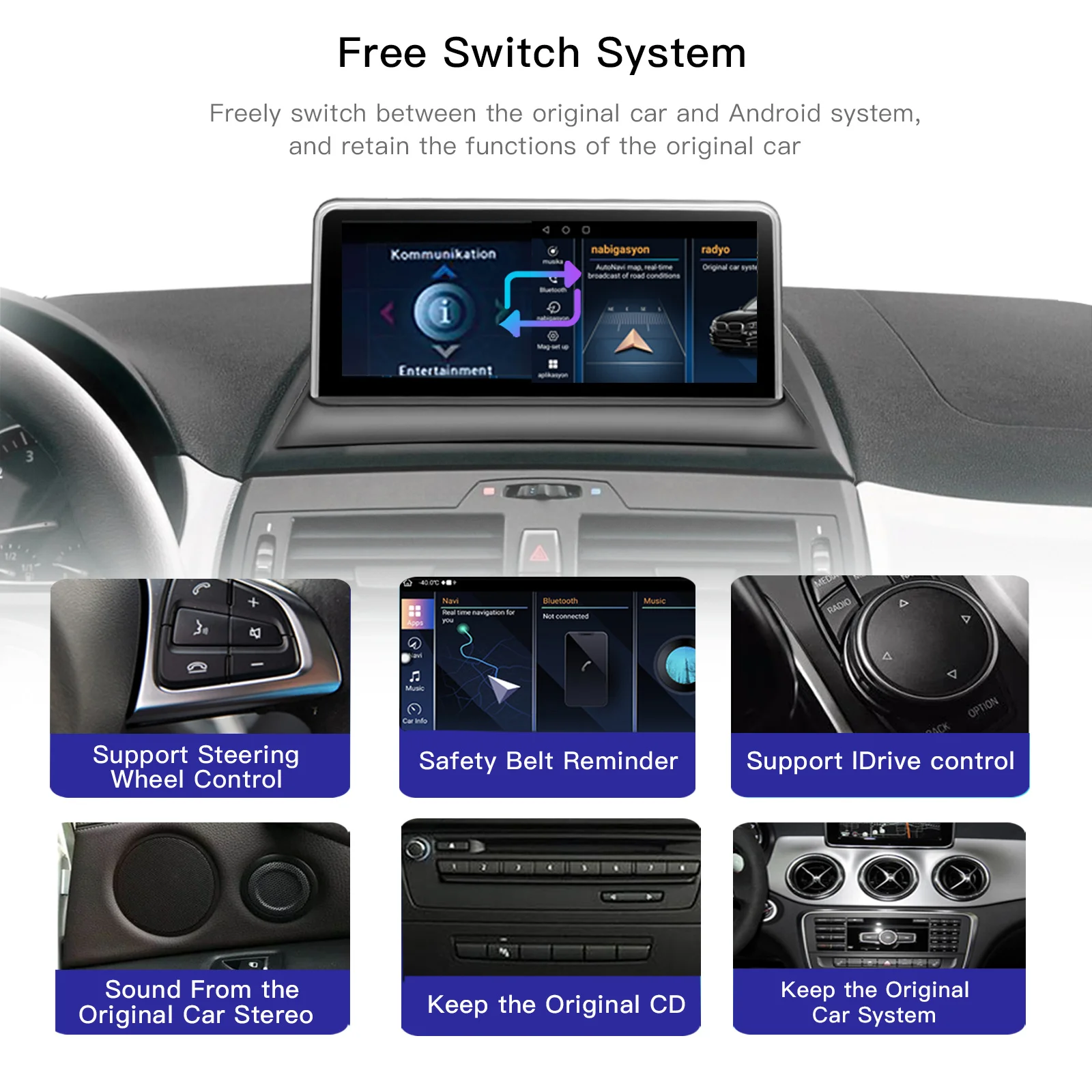 Snapdragon 665 Android 14 Car Multimedia Player For BMW X3 E83 2004-2012 Radio Screen Navigation GPS Stereo Head Unit Carplay