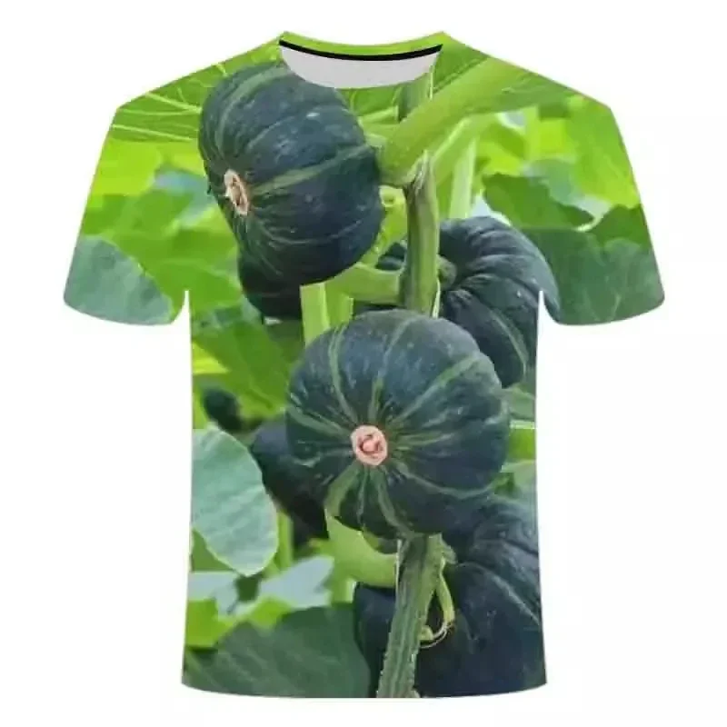 Summer Originality Fun Vegetable Graphic T-shirts For Men Fashion Casual Trend Personality 3D Printed Round Neck Short Sleeved